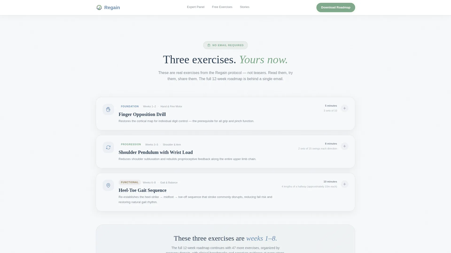 Stroke Recovery Exercise Program Landing Page Template