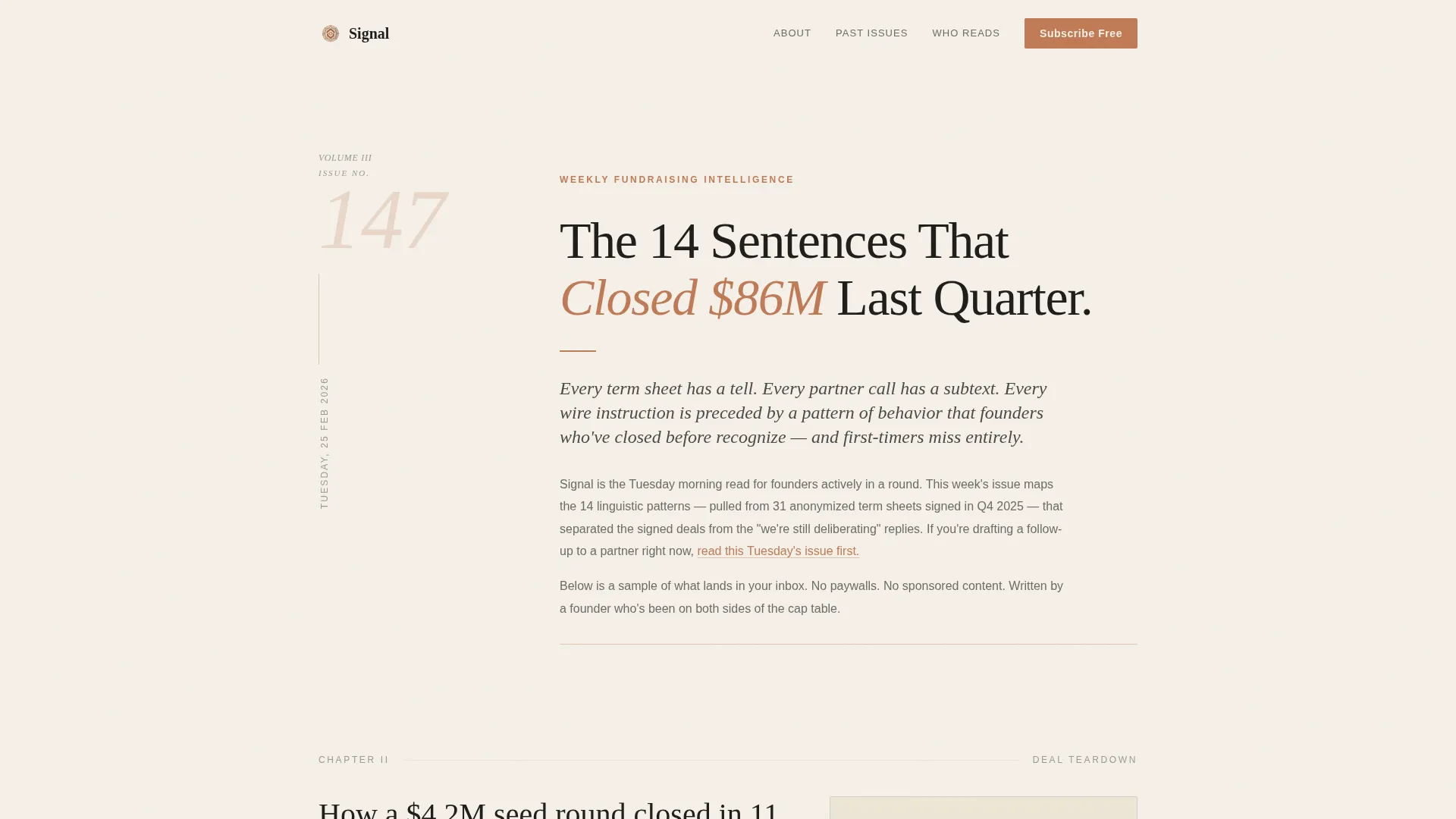 Startup Fundraising Newsletter Booking Website Template