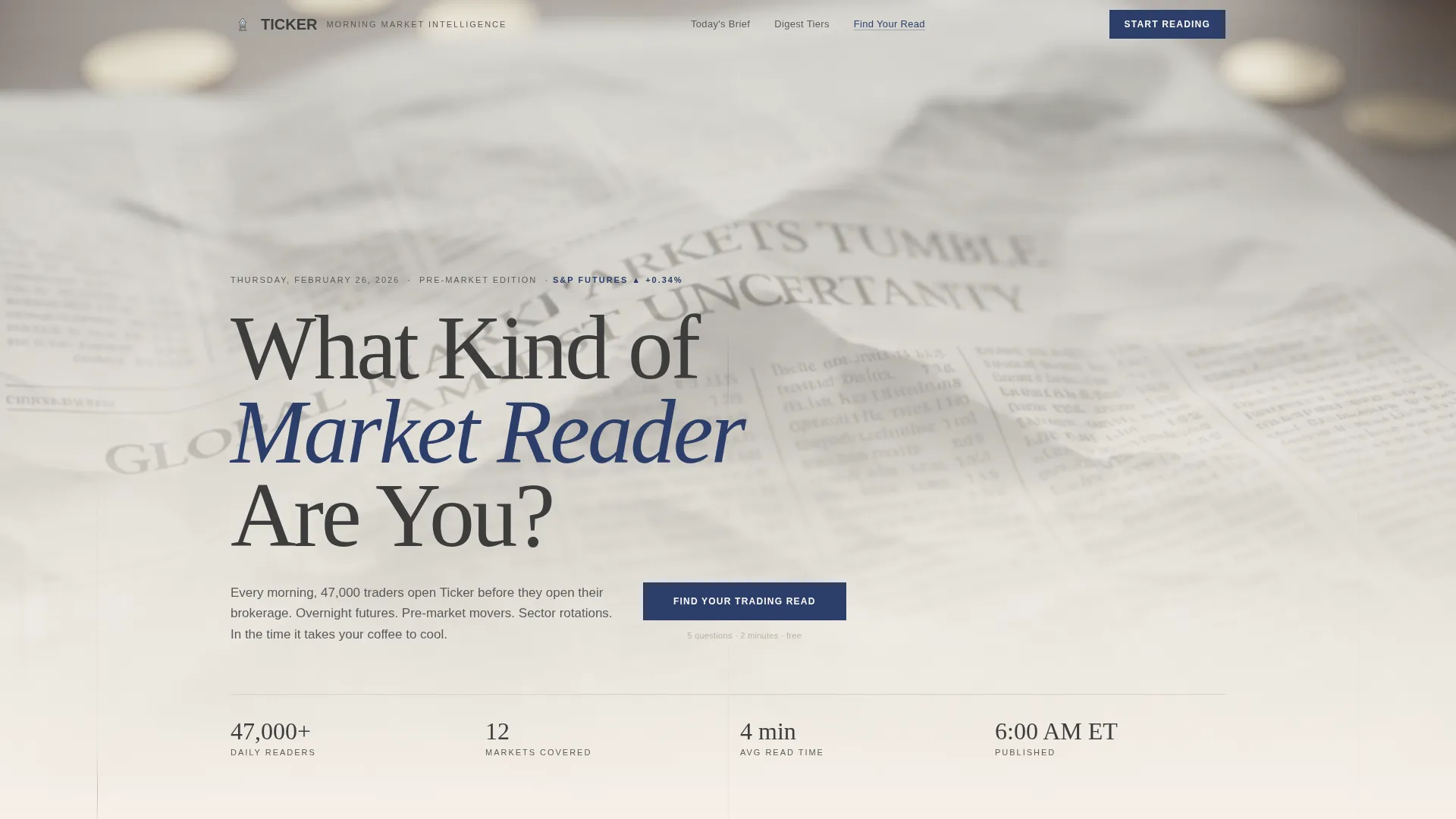 Stock Market & Trading Newsletter Specialist Blog Website Template