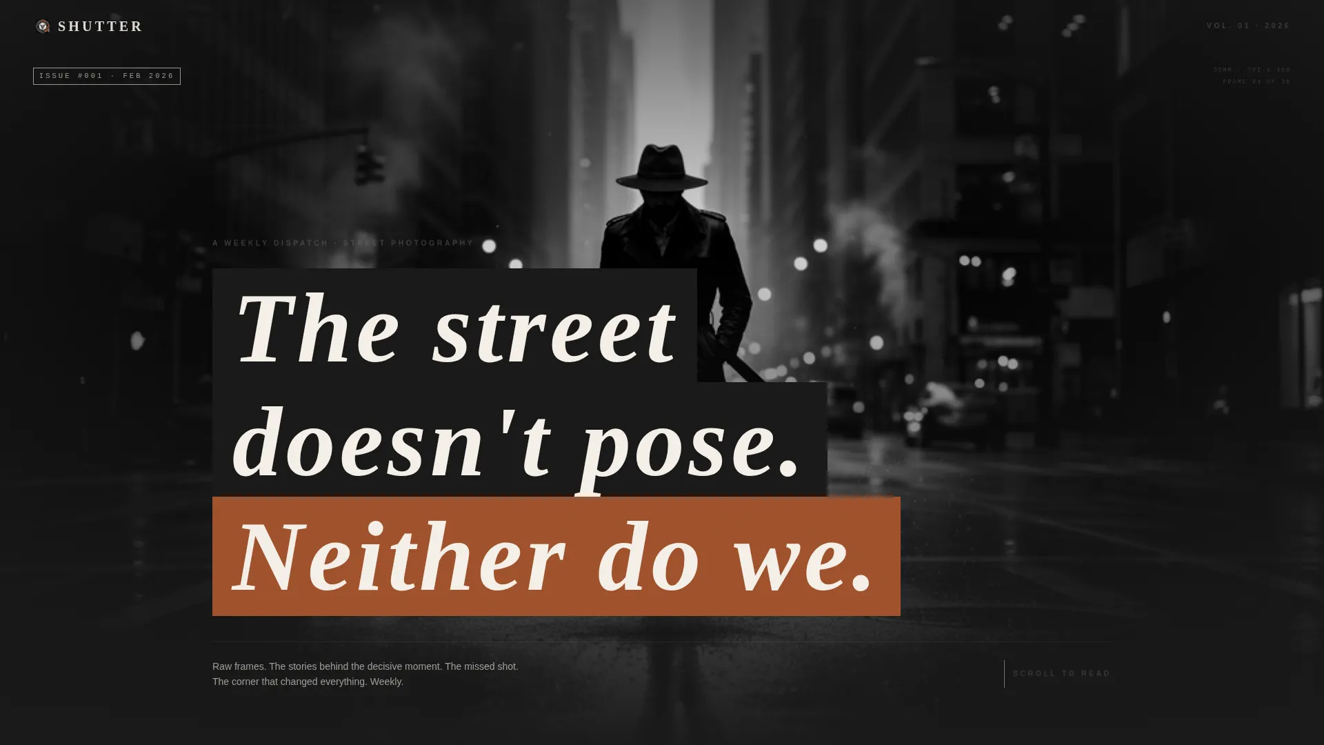 Bold Streetphotography | Free Website Template | Rocket