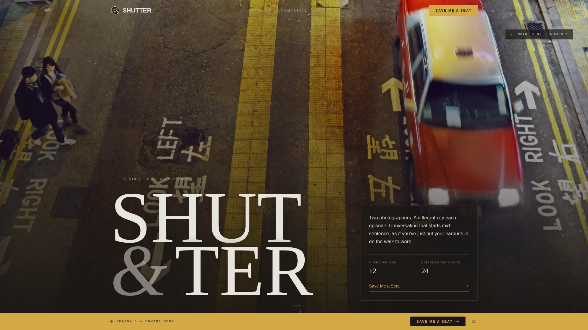 Cinematic Streetphotography | Free Website Template | Rocket