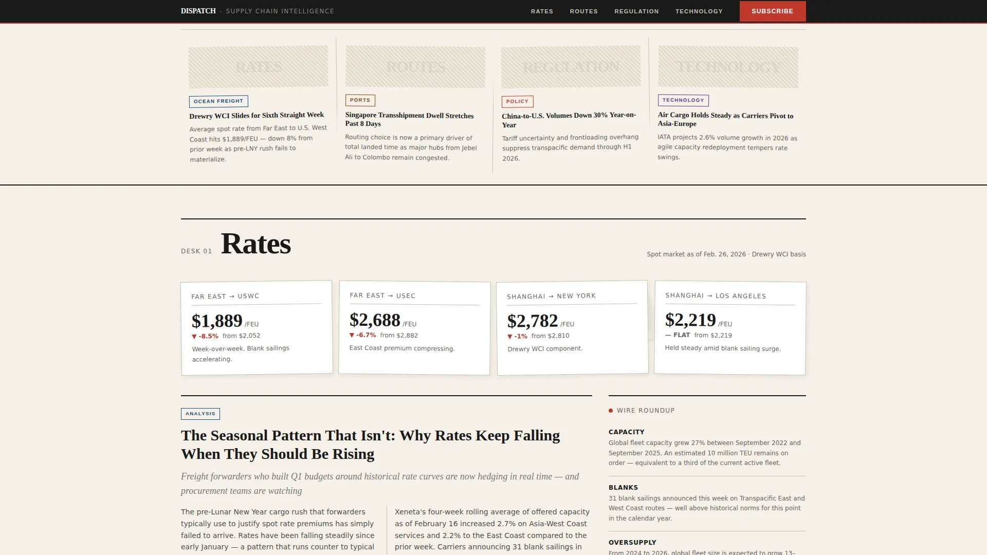 Supply Chain & Logistics Newsletter Landing Page