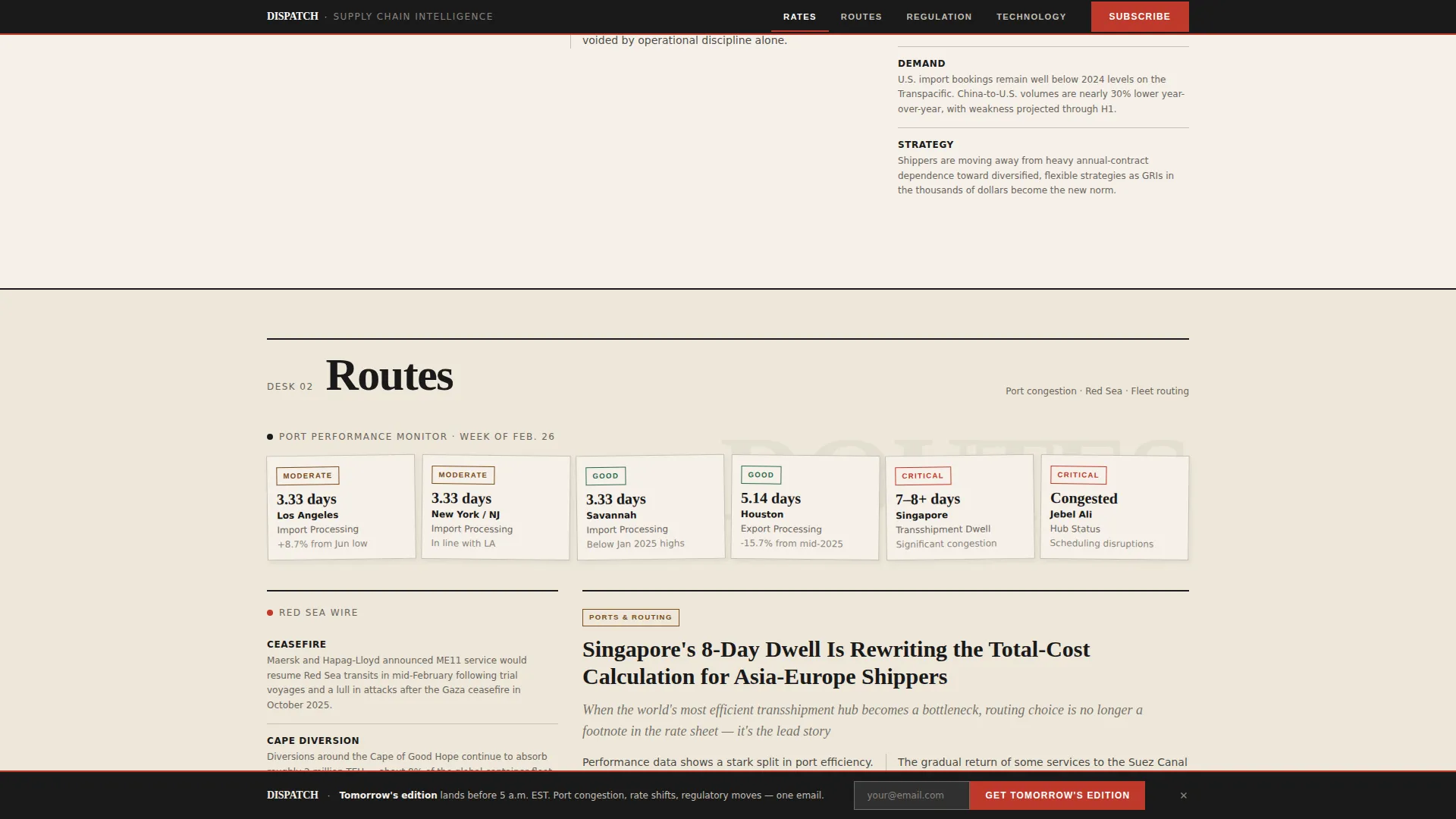 Supply Chain & Logistics Newsletter Landing Page
