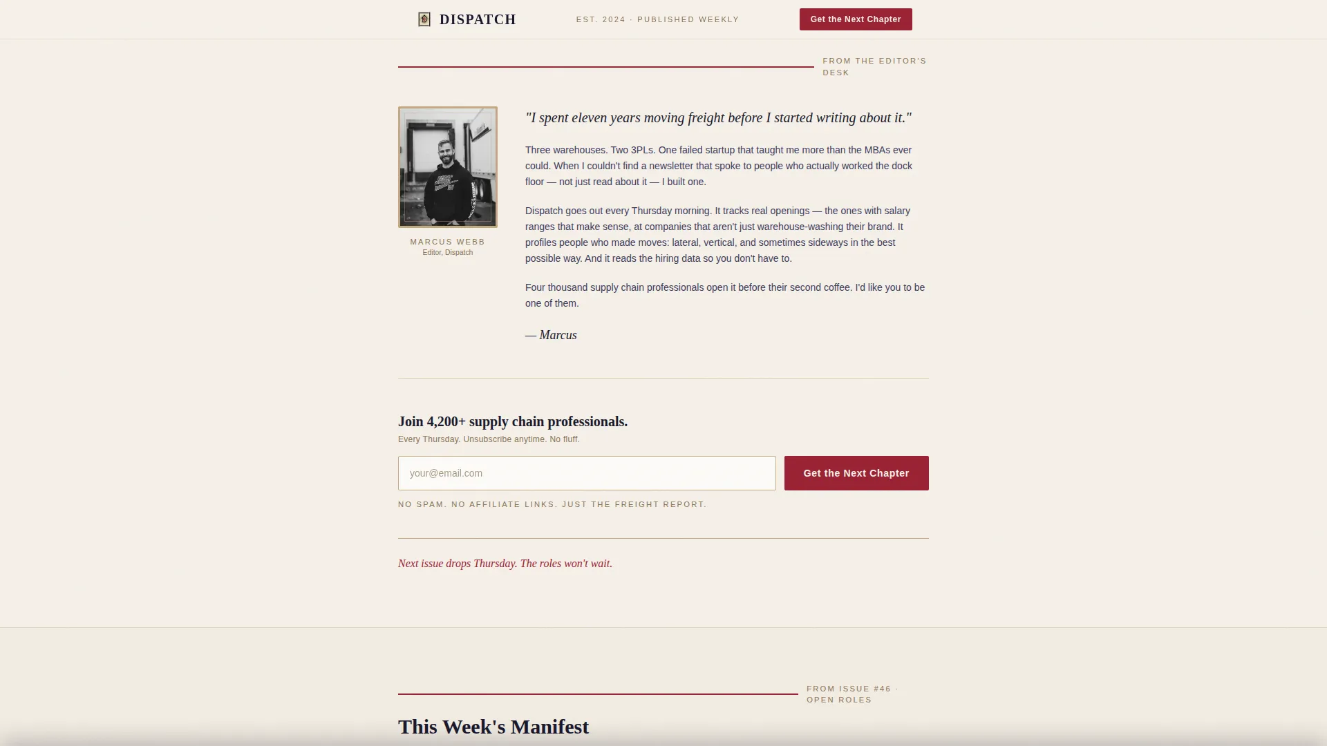Logistics Newsletter Landing Page Template