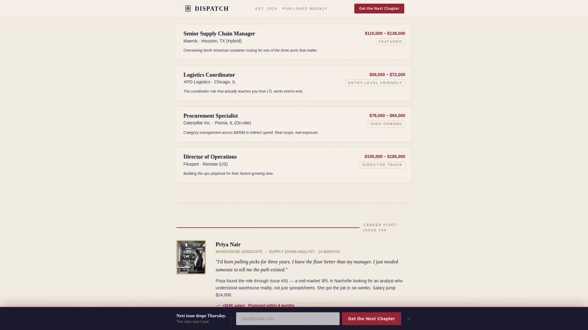 Logistics Newsletter Landing Page Template