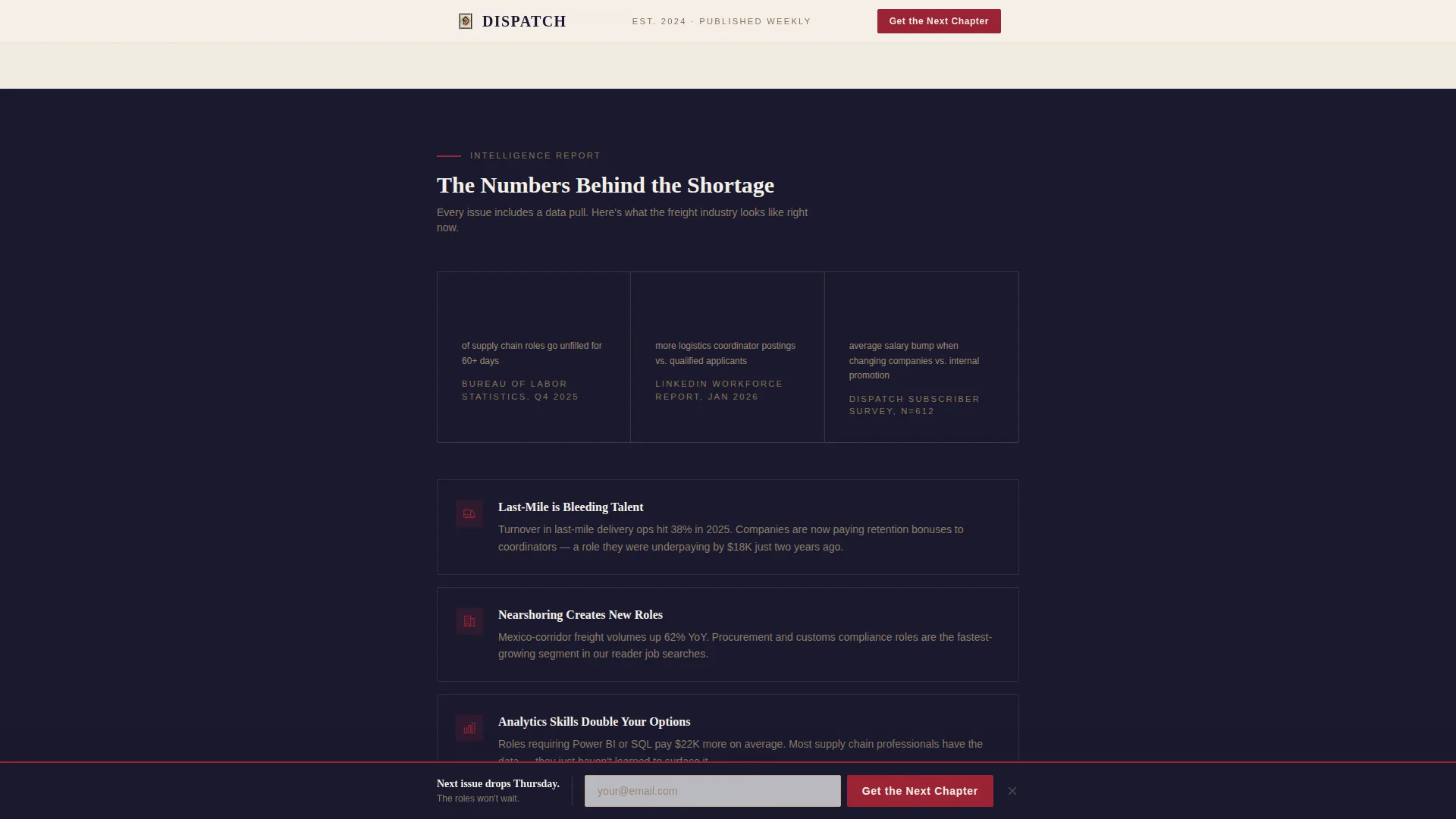 Logistics Newsletter Landing Page Template