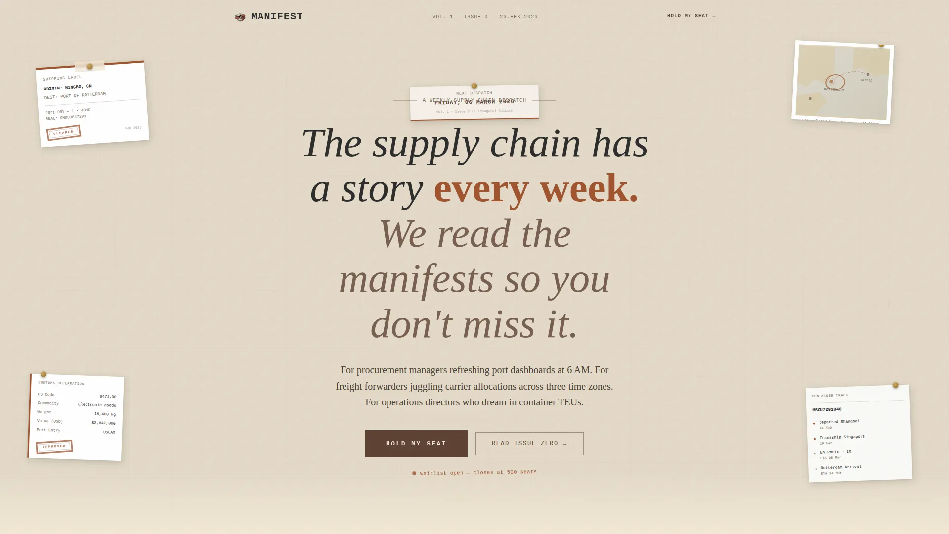 Supply Chain & Logistics Newsletter Specialist Pre-Launch Website Template