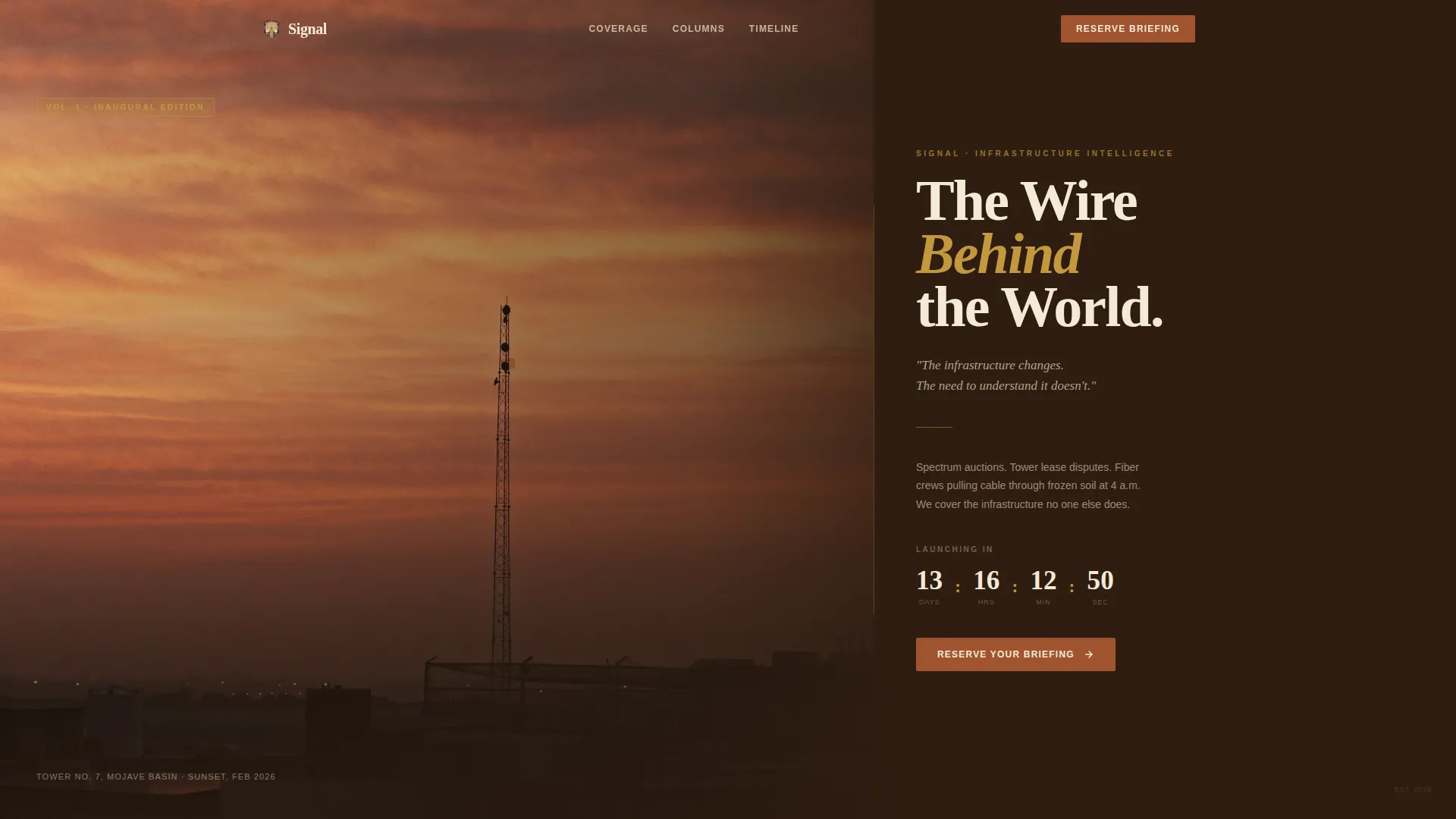 Telecom News Blog Waitlist Landing Page Template