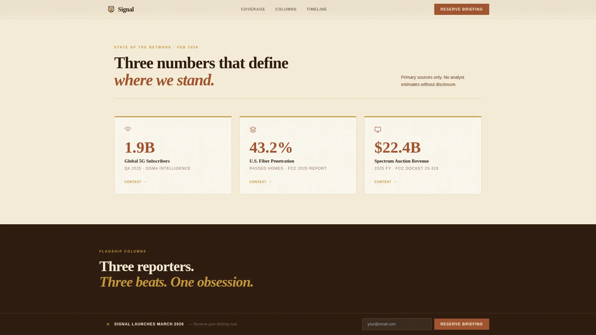 Telecom News Blog Waitlist Landing Page Template