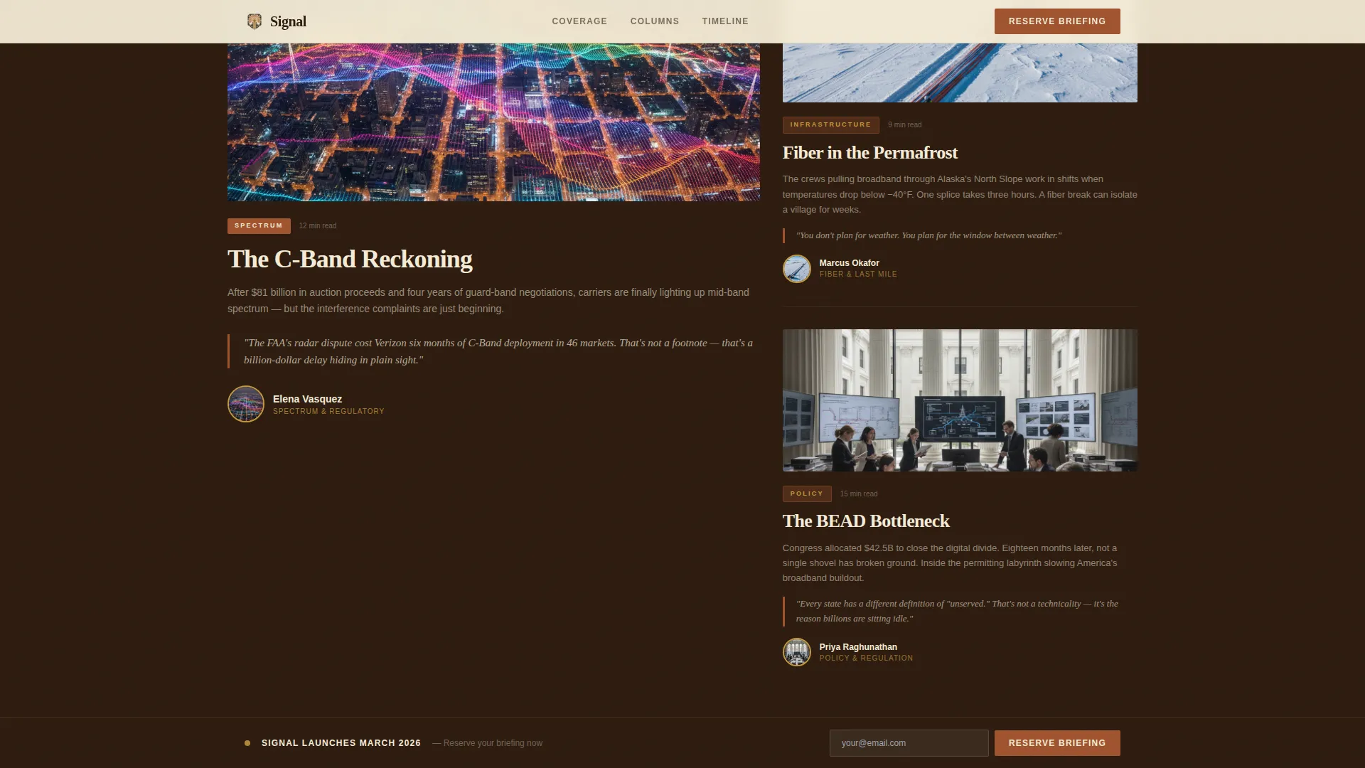 Telecom News Blog Waitlist Landing Page Template