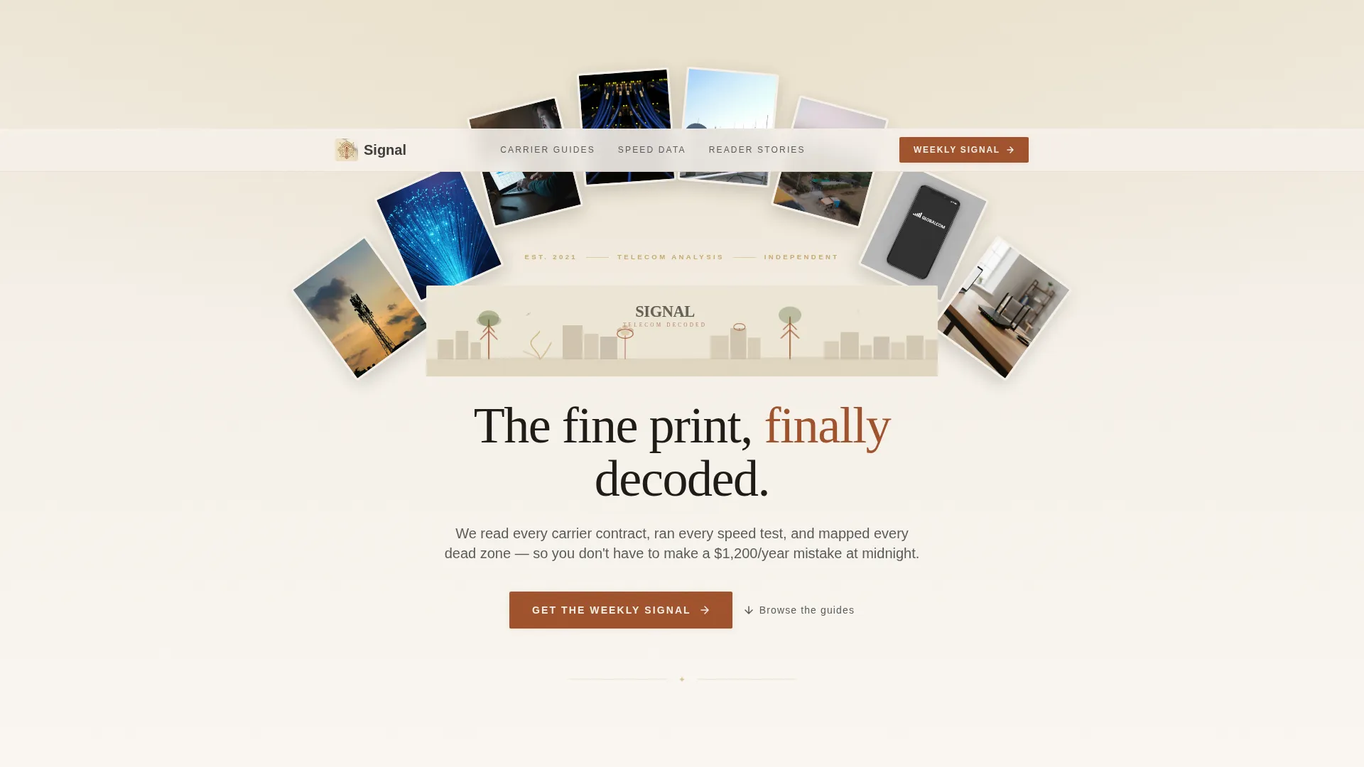 Editorial Telecommunications Landing Page Template