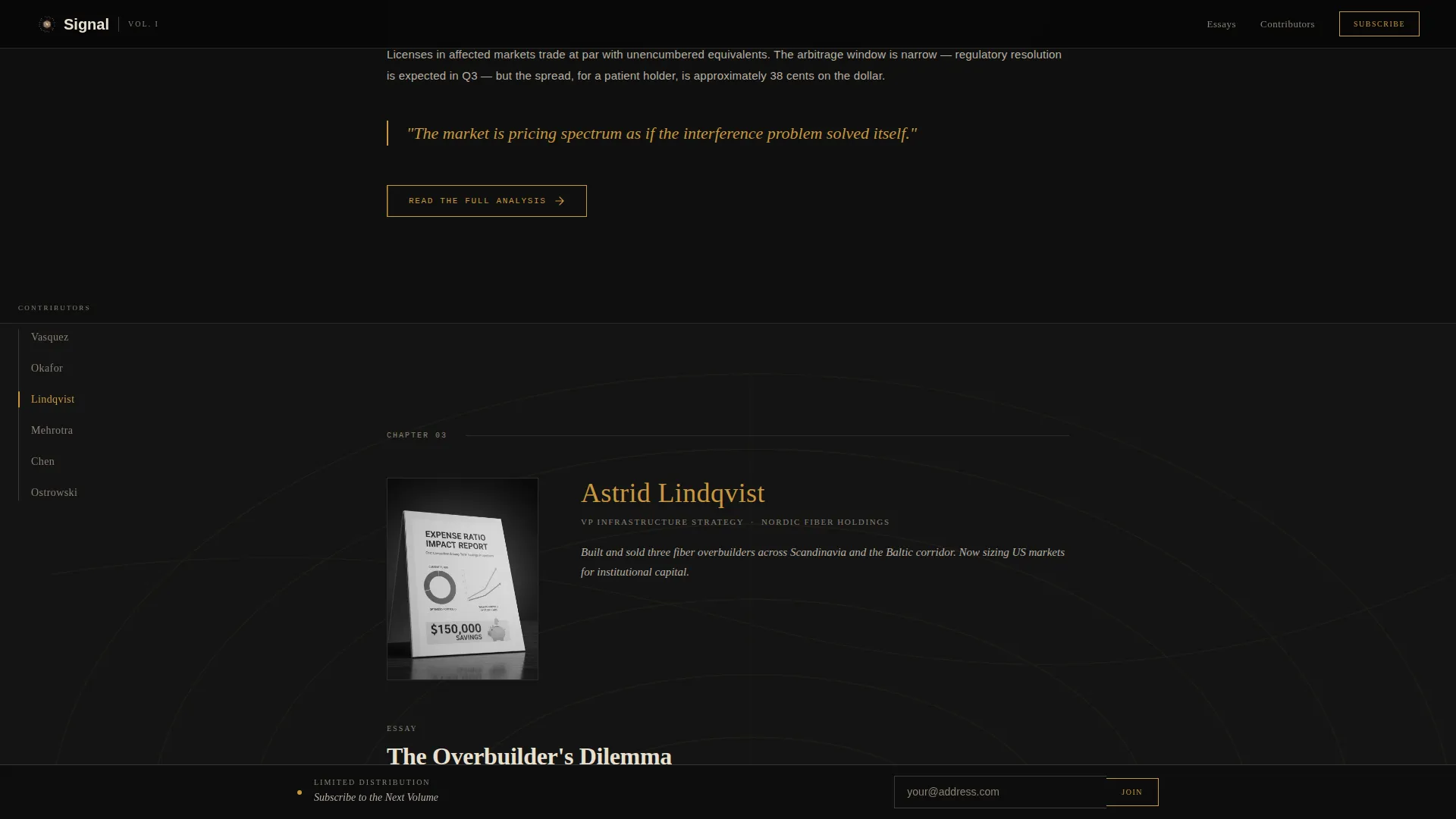 Telecom Thought Leadership Editorial Landing Page