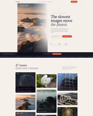 Time-Lapse Photography Newsletter Landing Page Template
