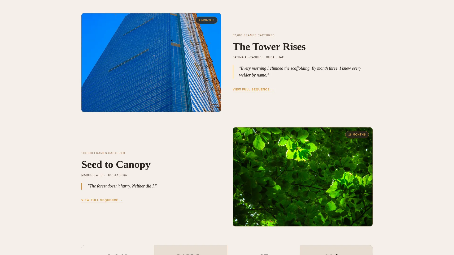 Time-Lapse Photography Community Landing Page