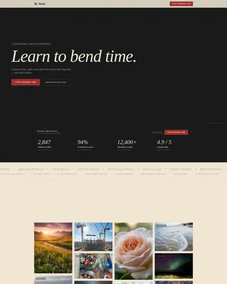 Cinematic Time-Lapse Photography Course Landing Page