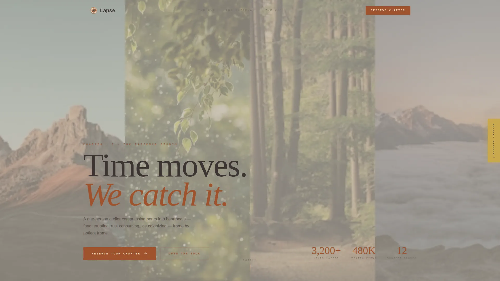 Atelier Time-Lapse Photography Waitlist Landing Page