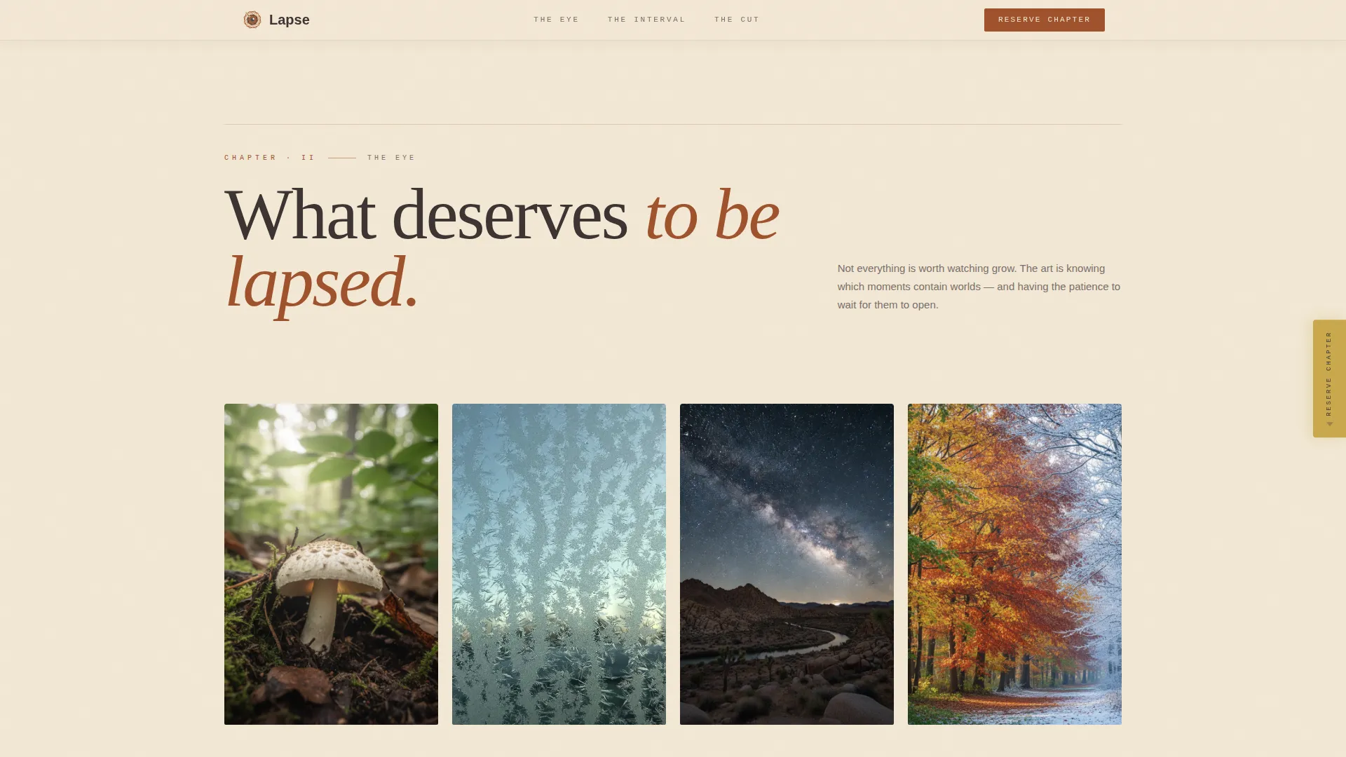 Atelier Time-Lapse Photography Waitlist Landing Page