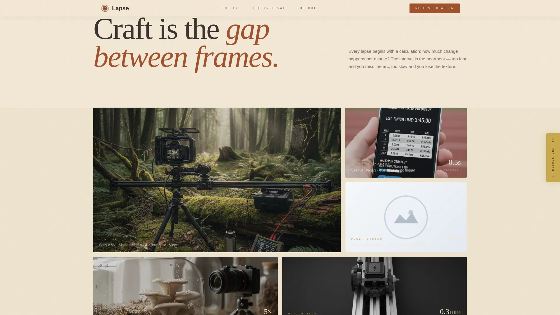 Atelier Time-Lapse Photography Waitlist Landing Page