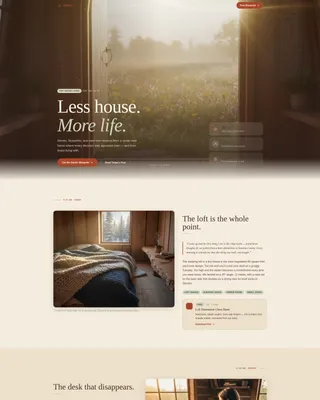 Artisan Tiny House Living Blog Landing Page Template