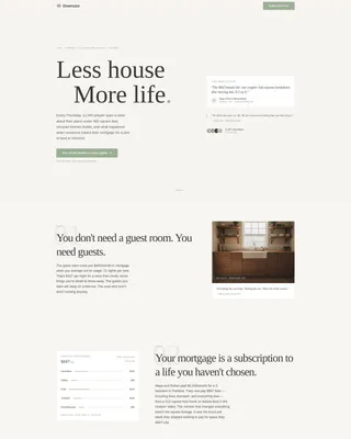 Minimal Living Newsletter Landing Page Template
