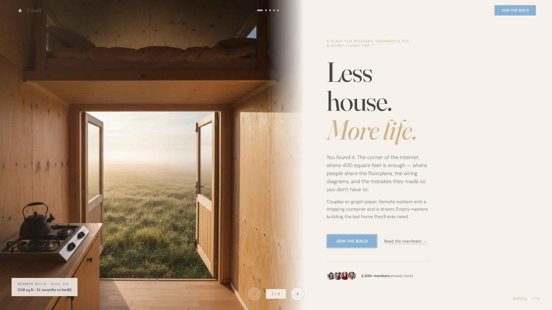 Handcrafted Tiny House Community Landing Page