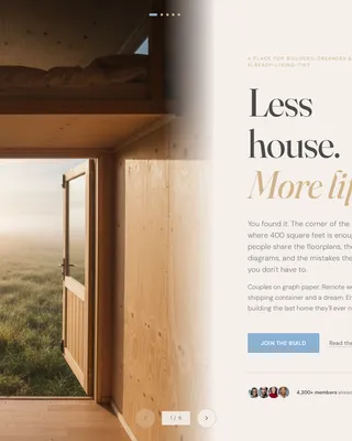 Handcrafted Tiny House Community Landing Page