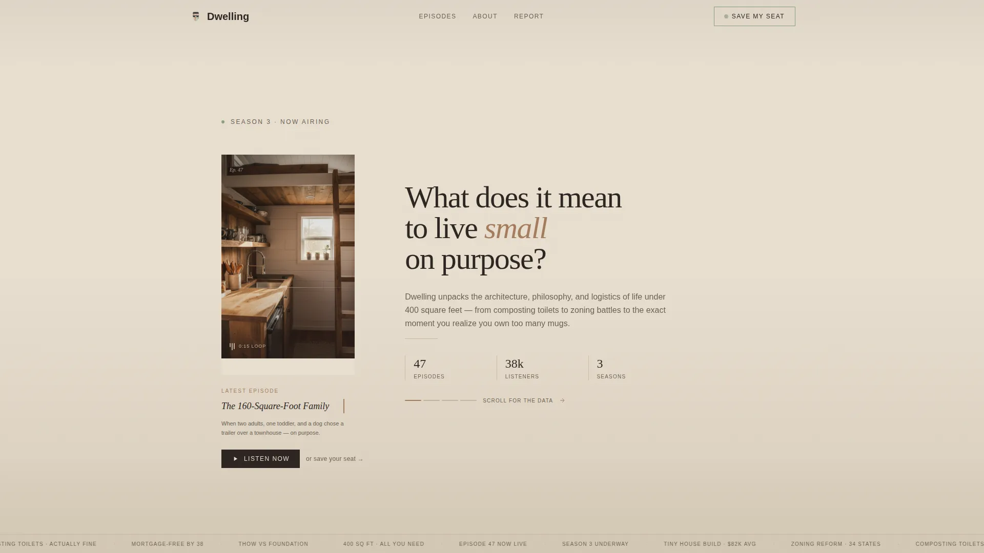 Tiny House Living Podcast Landing Page Template
