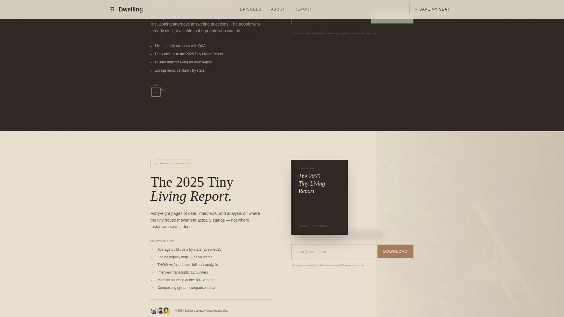 Tiny House Living Podcast Landing Page Template