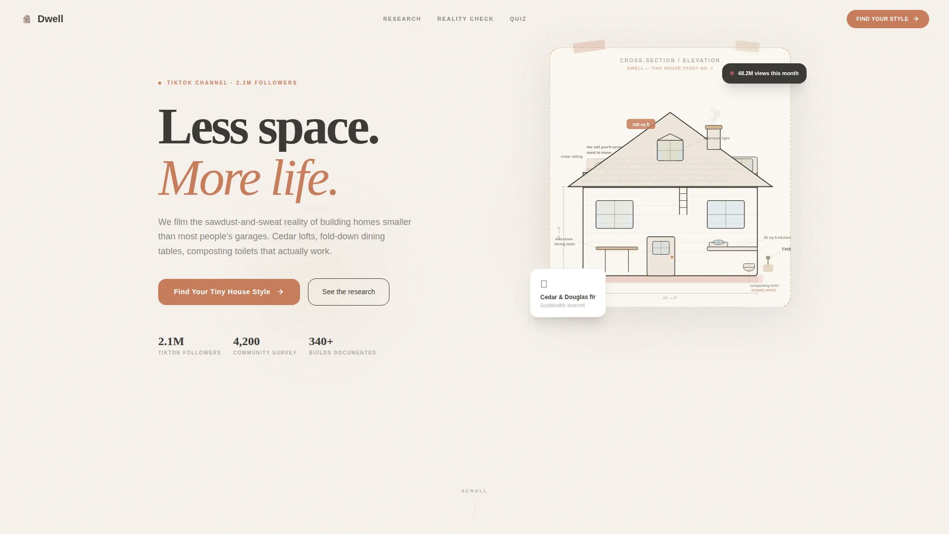 Tiny House Living TikTok Channel Landing Page