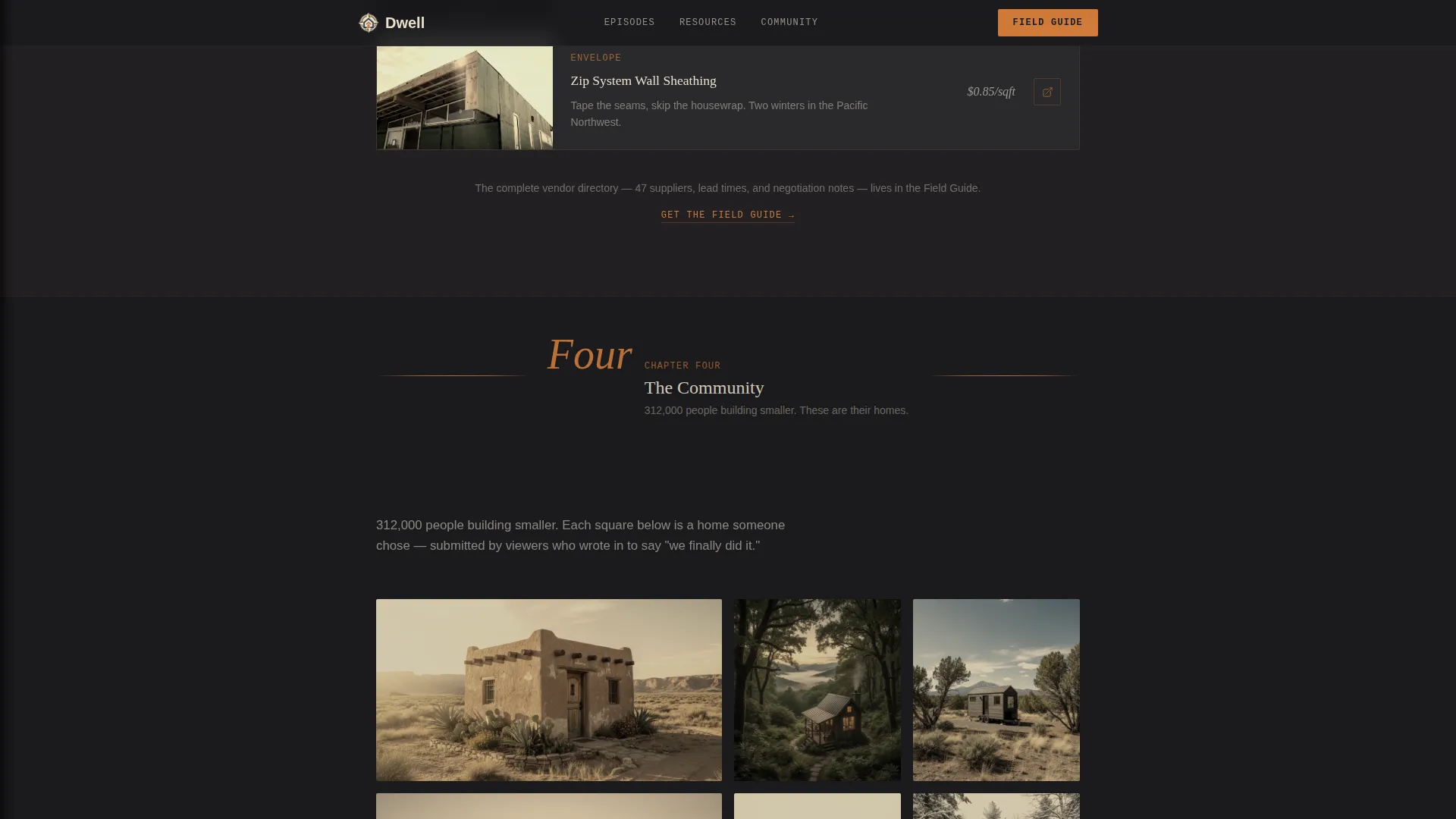 Cinematic Tiny House Living Channel Landing Page