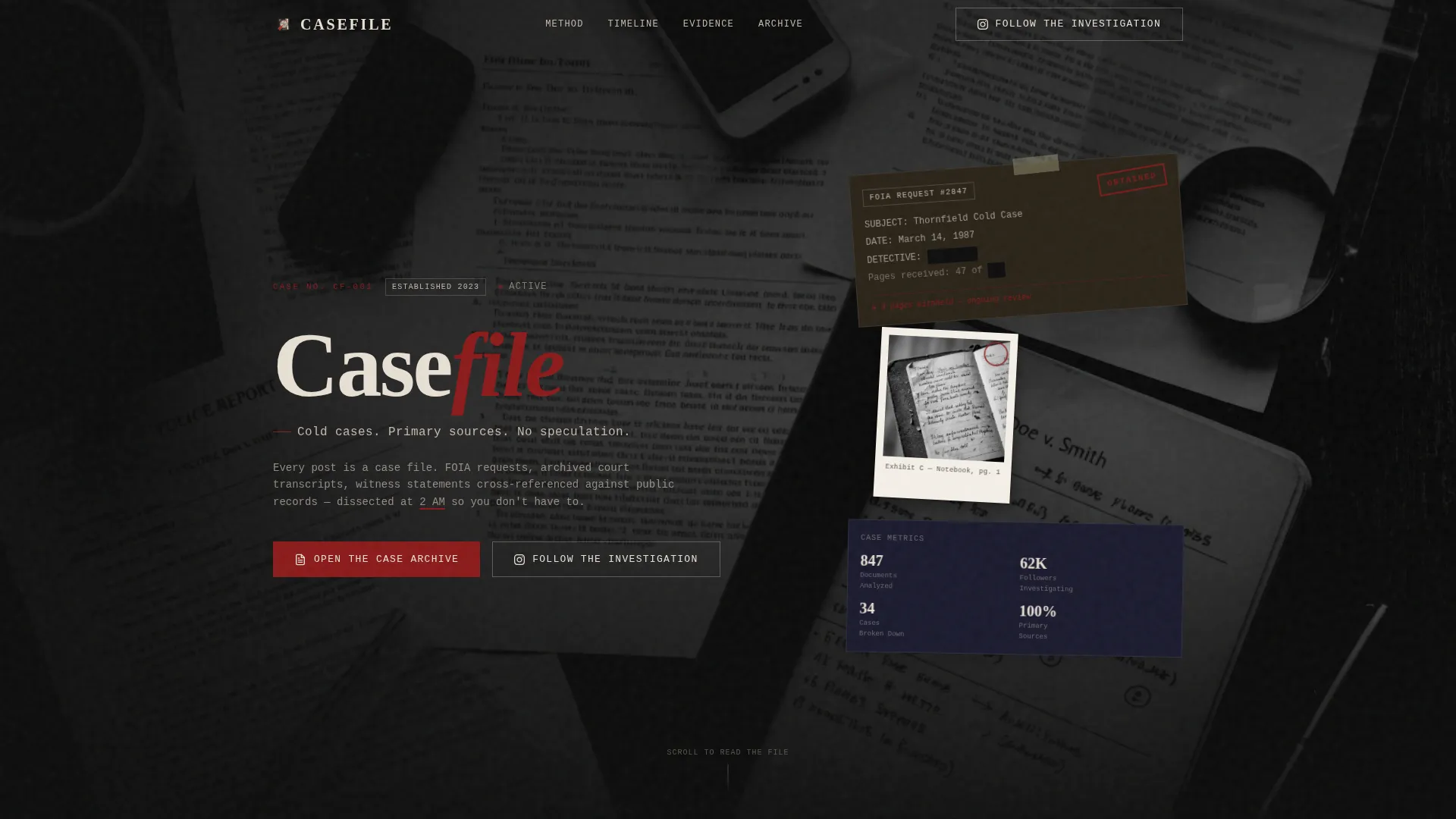 True Crime Analysis Landing Page Template
