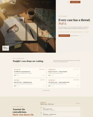 True Crime Community Landing Page Template