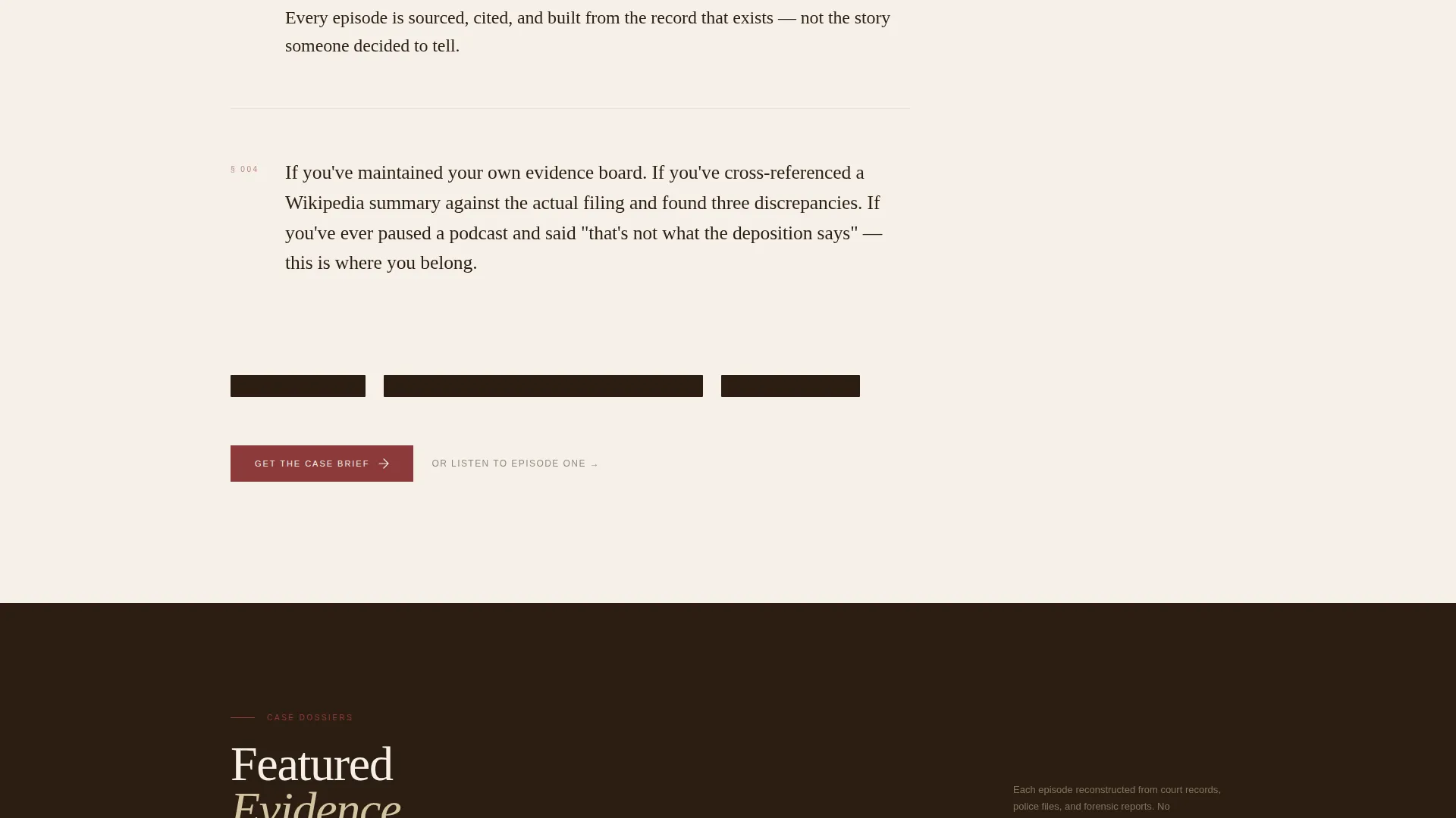 True Crime Podcast Landing Page Template