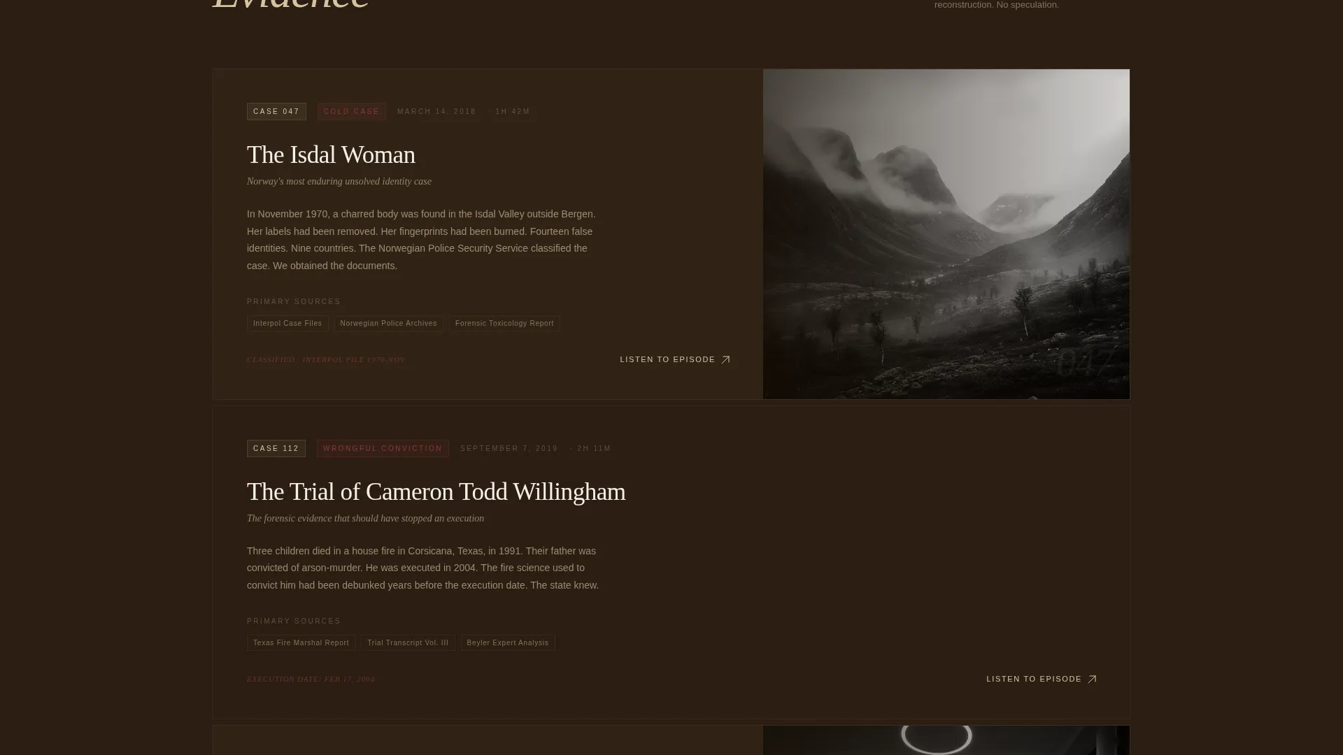 True Crime Podcast Landing Page Template
