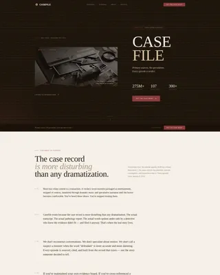 True Crime Podcast Landing Page Template