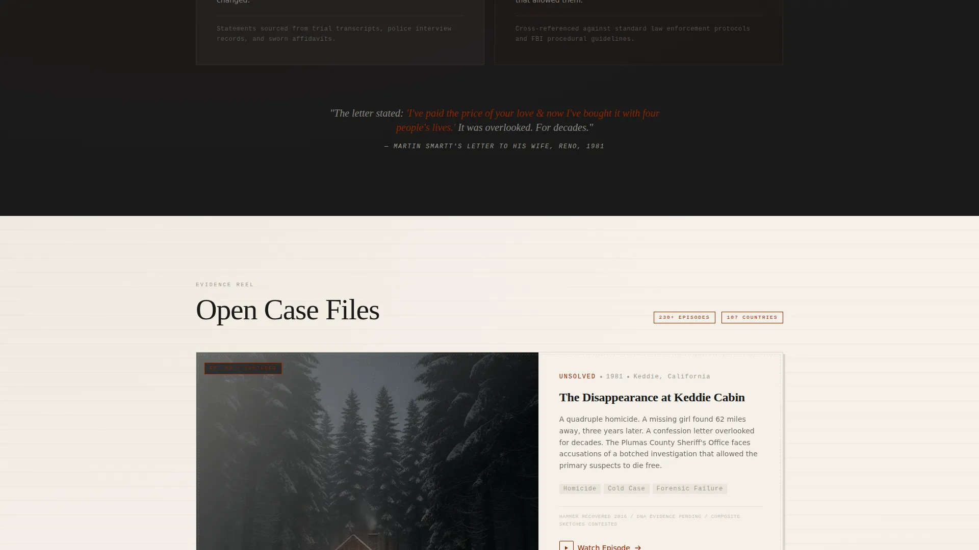 True Crime Analysis Landing Page Template