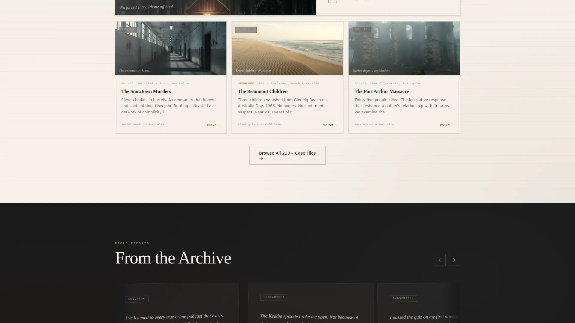 True Crime Analysis Landing Page Template