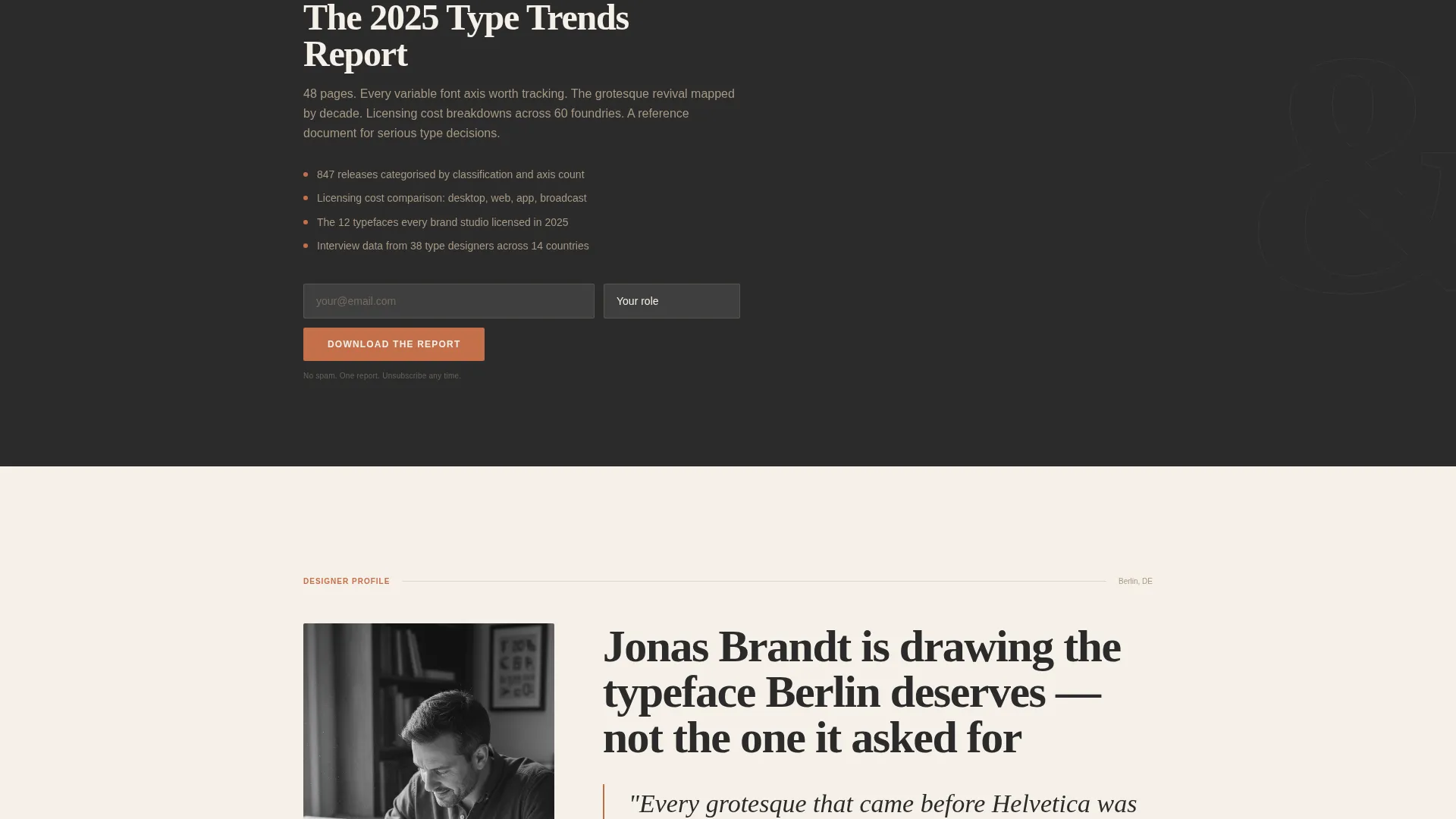 Editorial Typography Landing Page Template