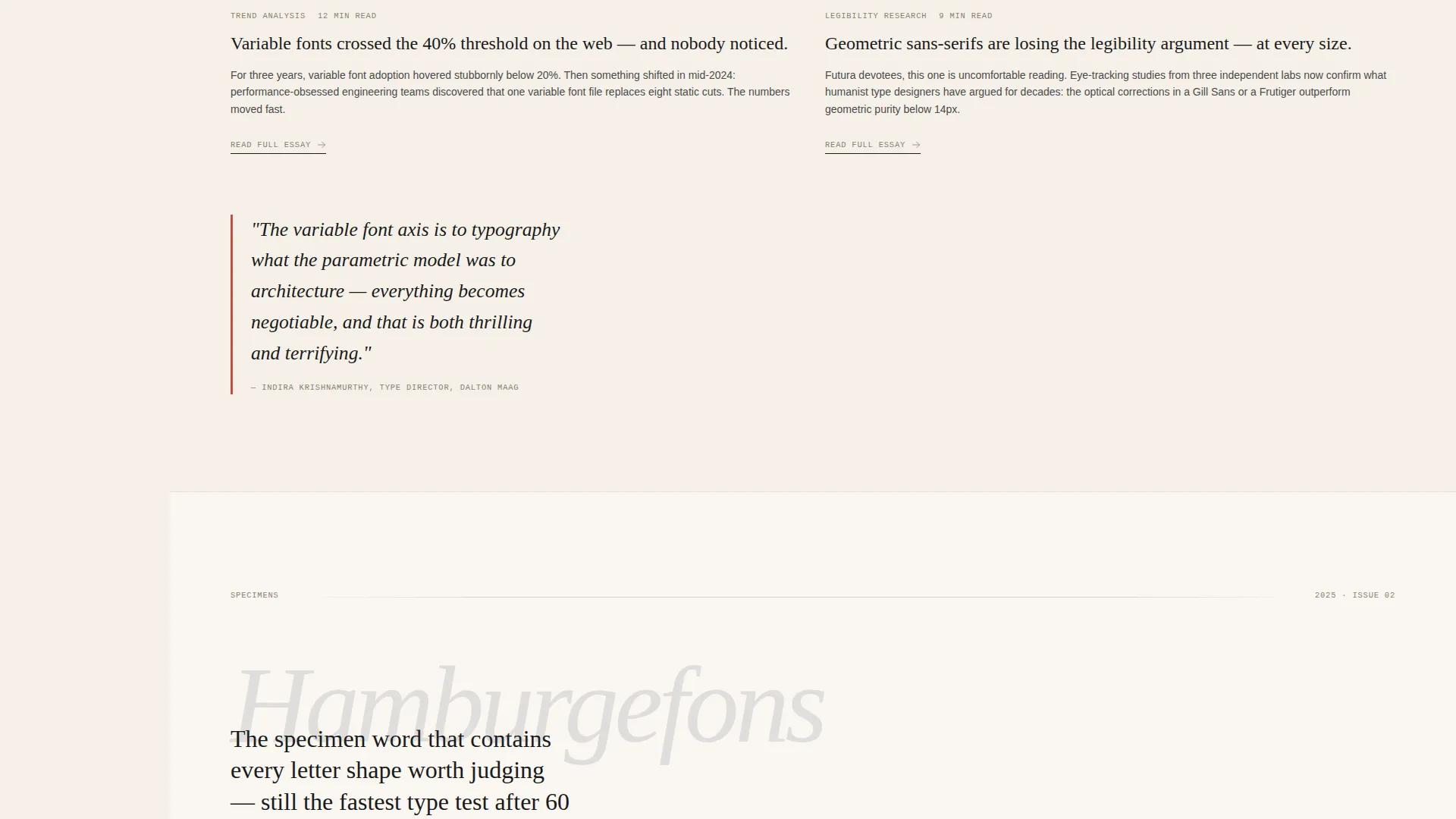 Artisan Typography Blog Landing Page Template