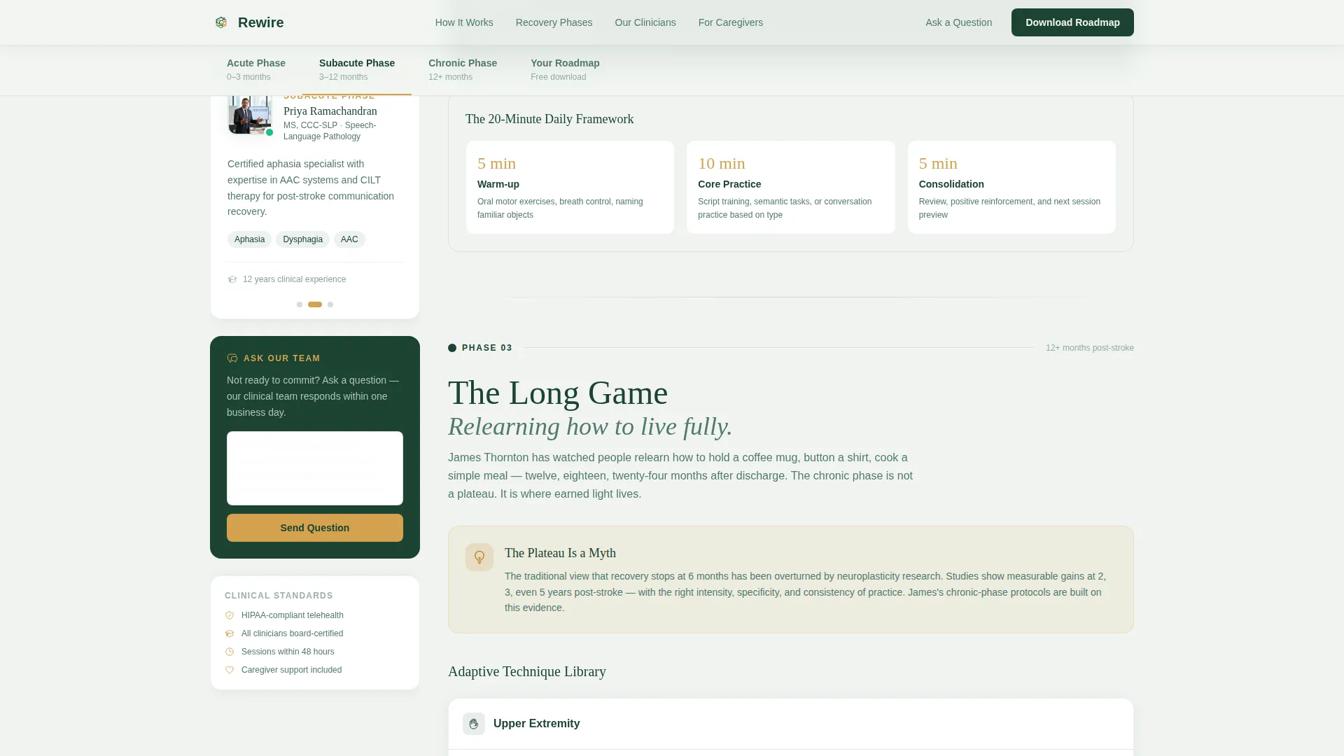Stroke Recovery Telehealth Landing Page Template