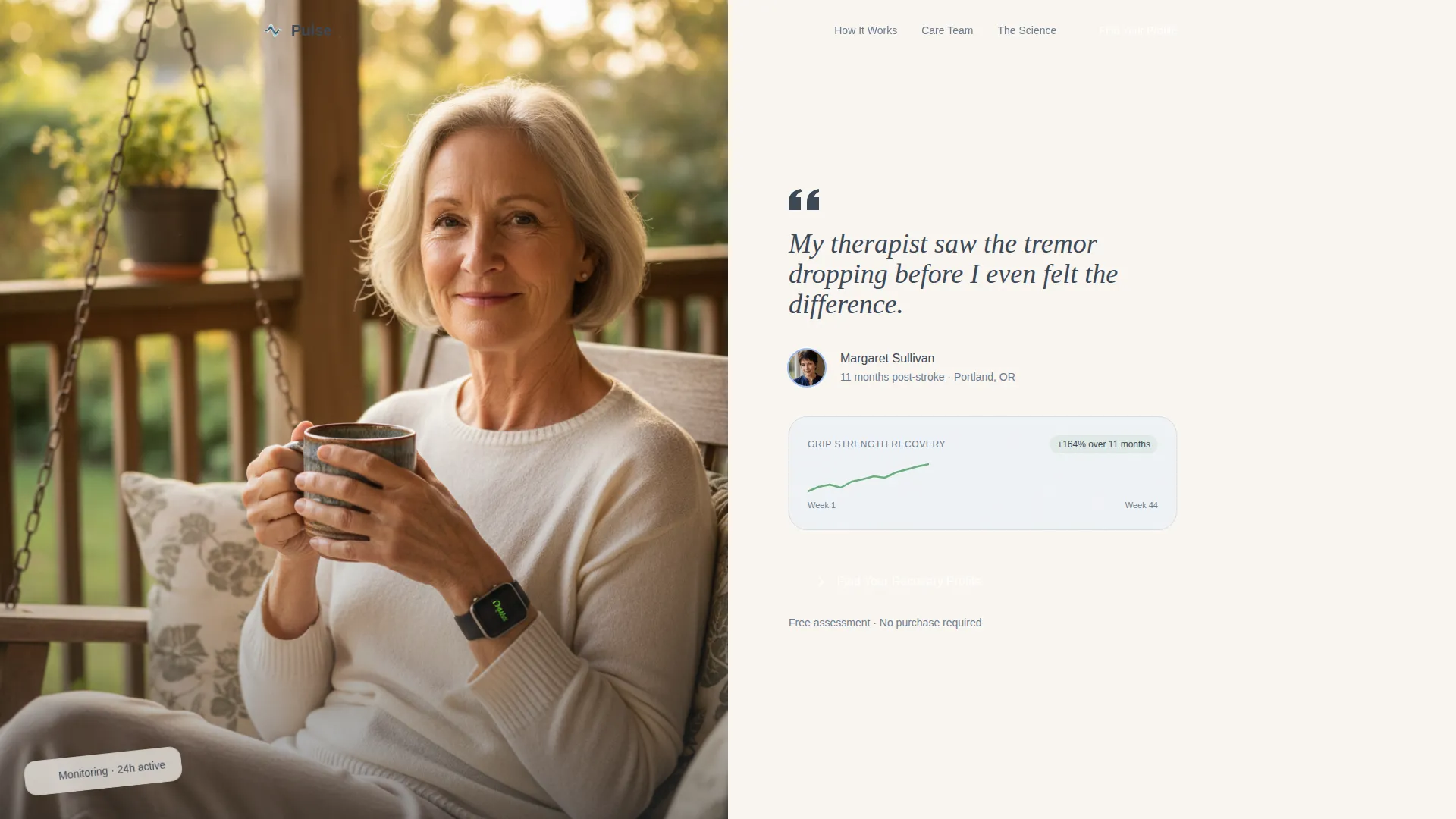 Stroke Recovery Wearable Landing Page Template