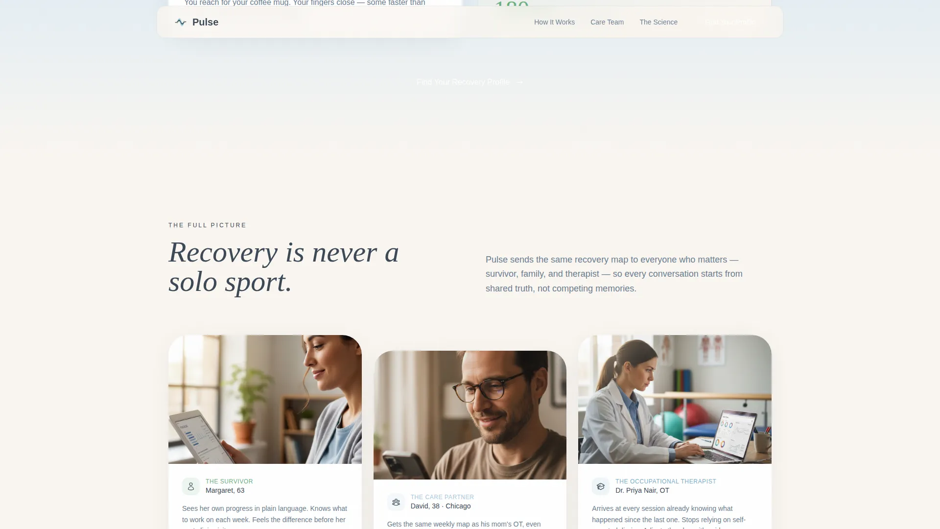 Stroke Recovery Wearable Landing Page Template