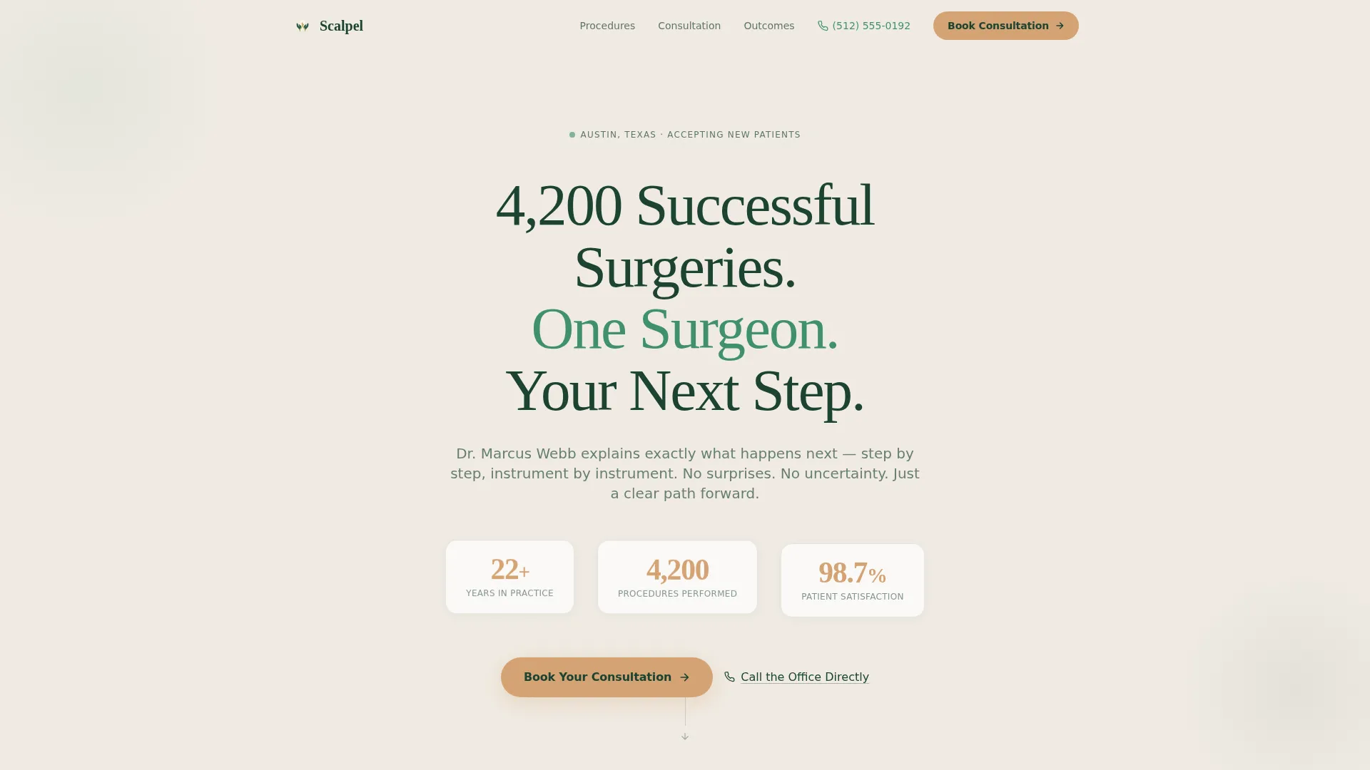 General Surgeon Appointment Booking Landing Page