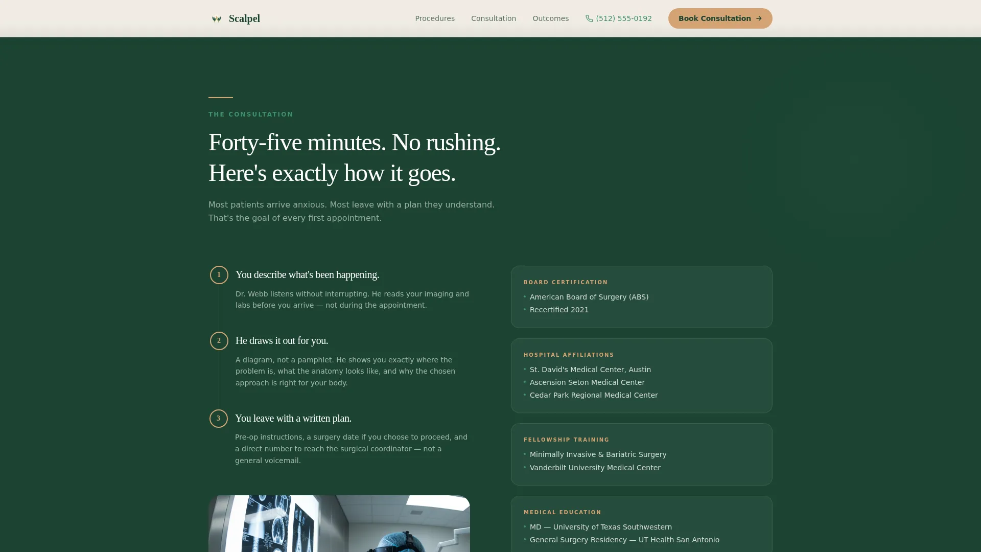 General Surgeon Appointment Booking Landing Page