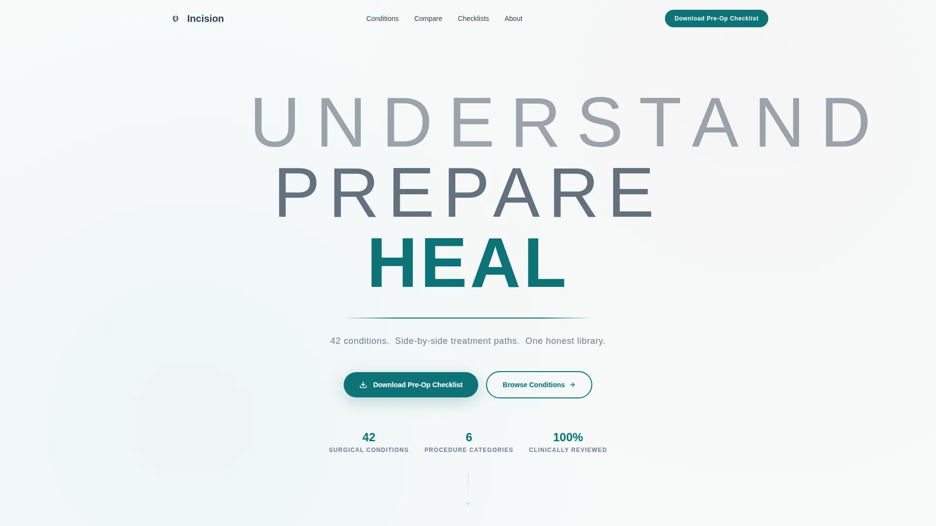 Surgical Condition & Treatment Library Landing Page