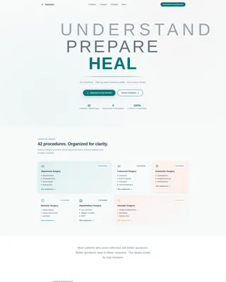Surgical Condition & Treatment Library Landing Page