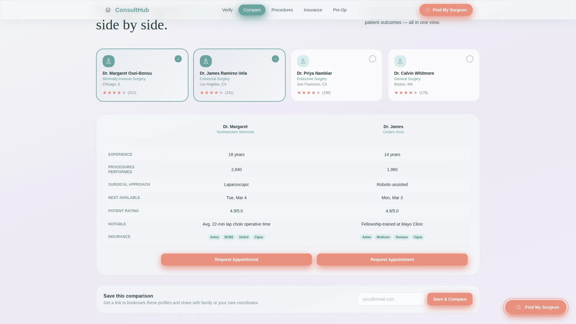 Precision Surgical Specialist Landing Page Template