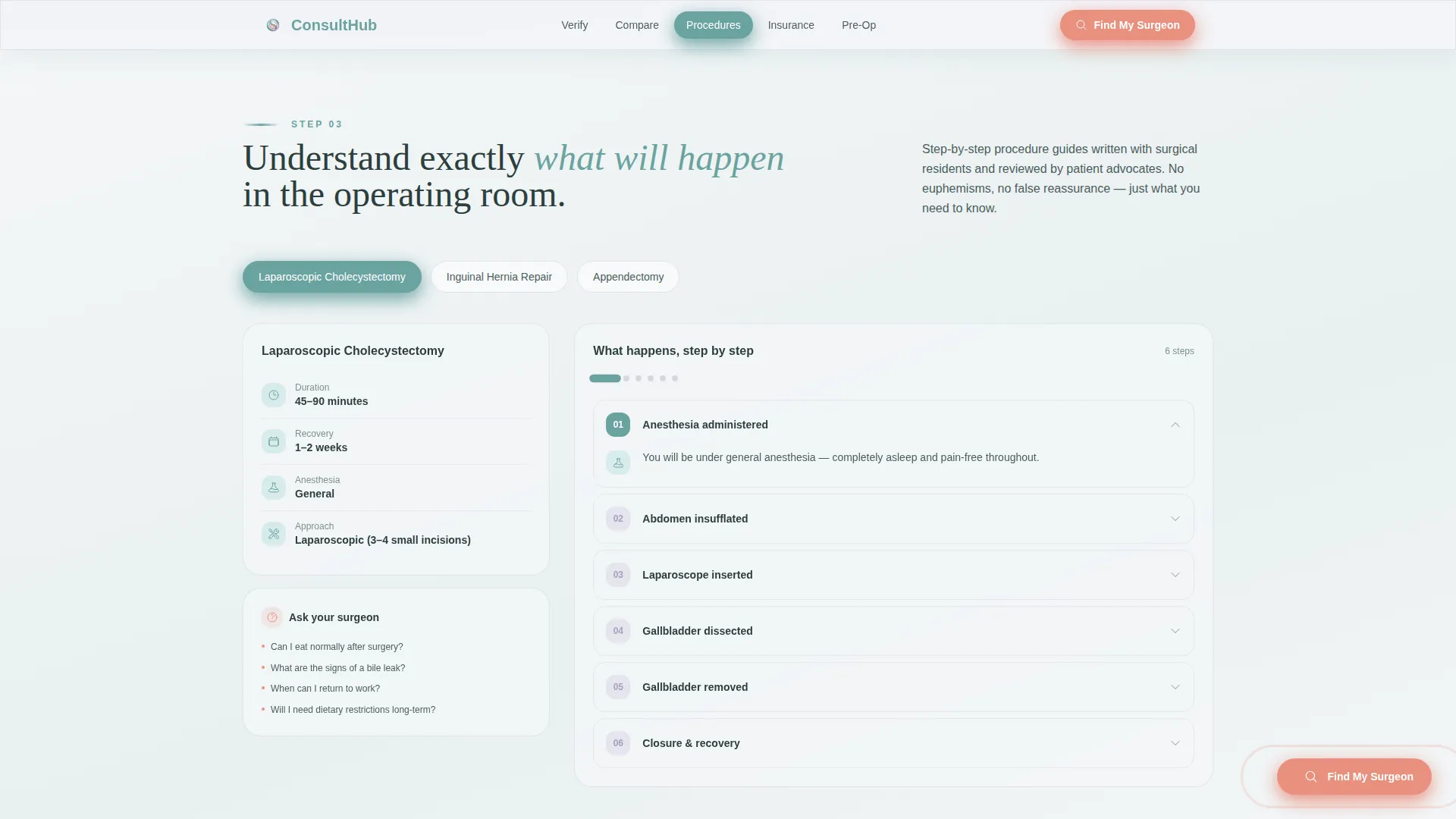 Precision Surgical Specialist Landing Page Template