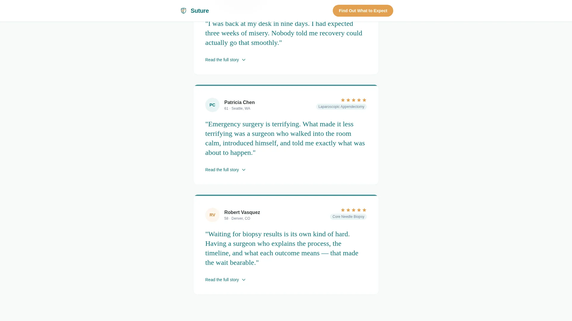 General Surgeon Testimonial Landing Page Template