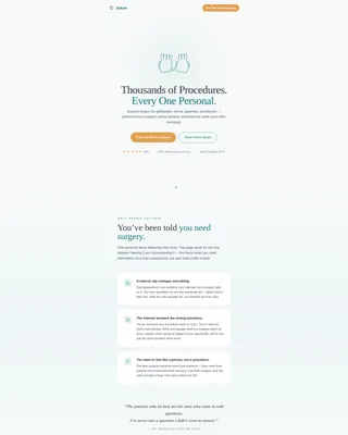 General Surgeon Testimonial Landing Page Template
